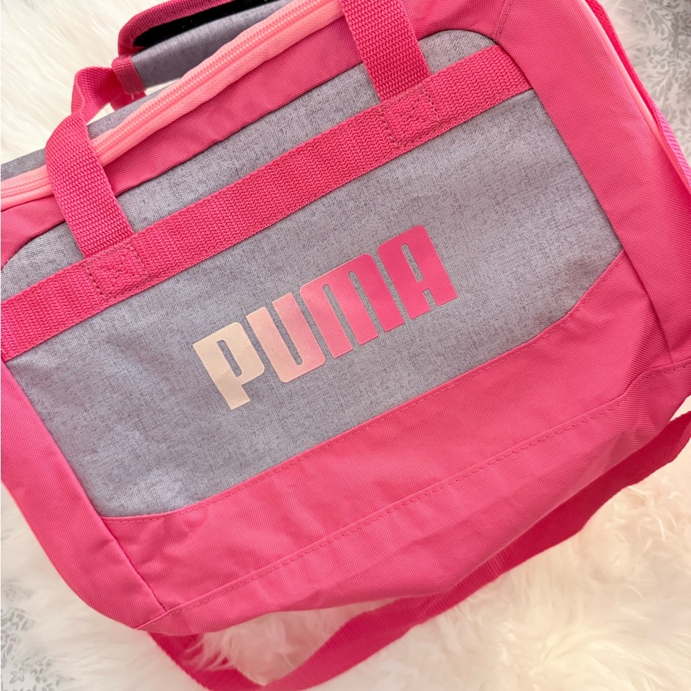 PUMA Vibrant Pink and Gray Travel Bag